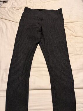 Lysse Ribbed Black Leggings - Slim Fit